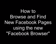 How to DiscoverFacebook Pages